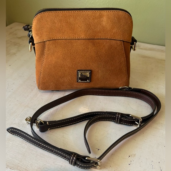 Dooney & Bourke Handbags - Dooney & Bourke Cameron Crossbody Bag Honey Brown w/Red Interior